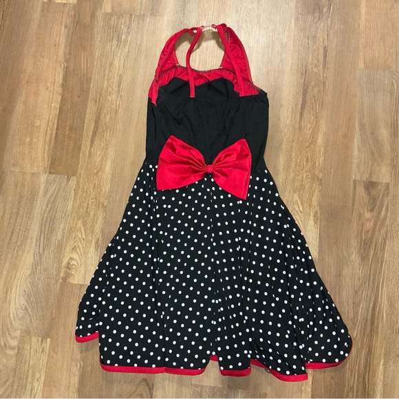 Dansco Dance Costume red and black polka dot dress Size large - Picture 3 of 7